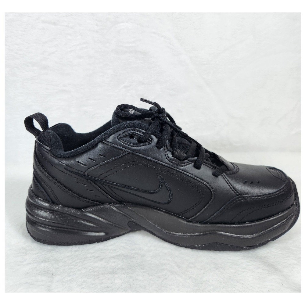 Nike Air Monarch IV Mens Size 9.5 Black Leather Athletic Shoes 415445 001 - Picture 2 of 11